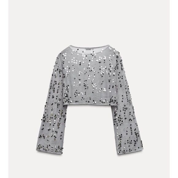 Zara sequin tulle top - Picture 6 of 6